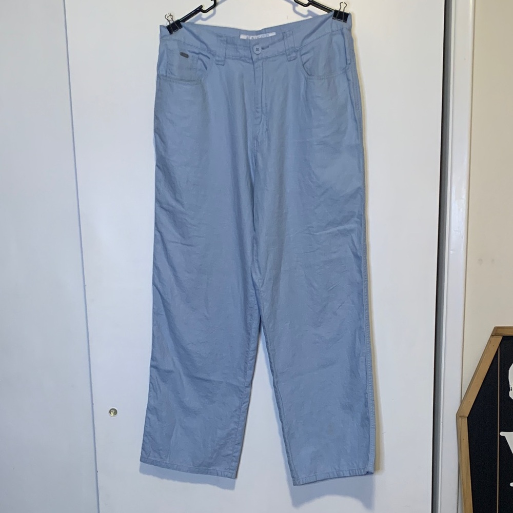 Enyce‎ Light Blue Linen-Blend Baggy Wide Leg Y2K Pants Size 32